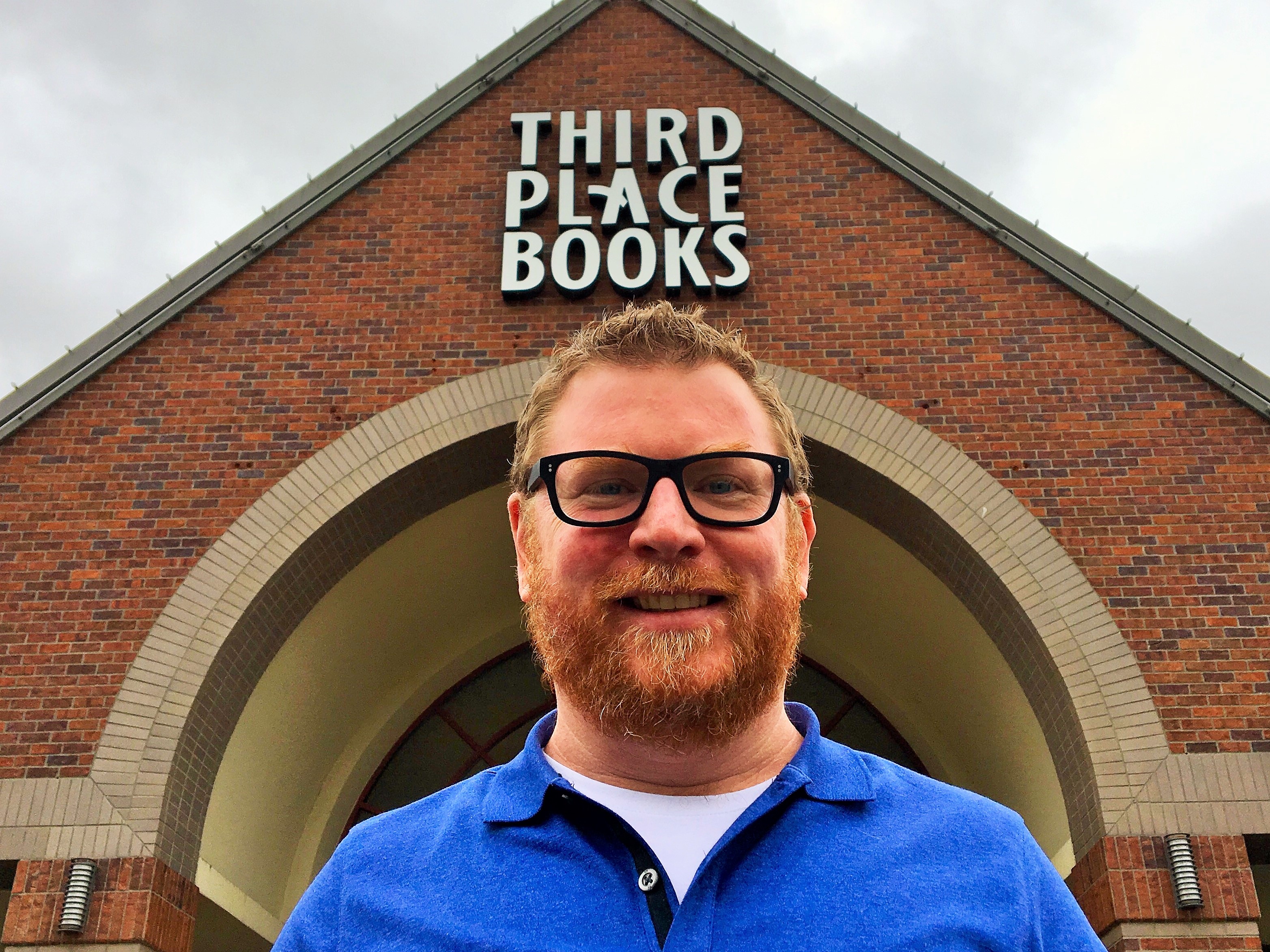 Robert Sindelar outside of Third Place Books Lake Forest Park Location