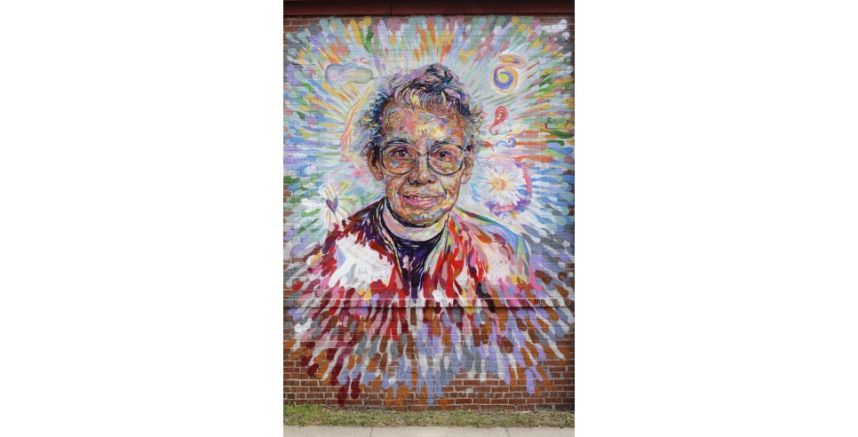 The Pauli Murray in the World mural was created as a part of the Face Up Project led by artist Brett Cook. in Durham, NC. 