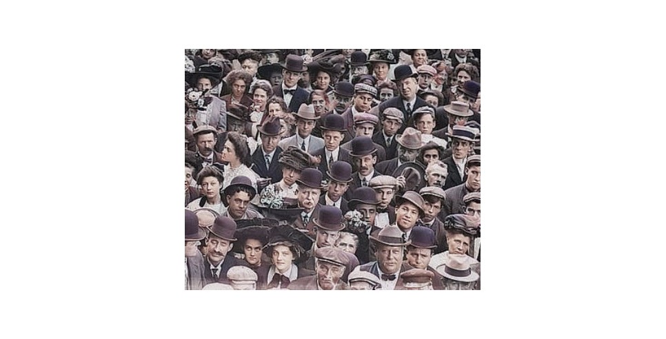 Yonkers residents attending Teddy Roosevelt speech in Getty Square in 1910
